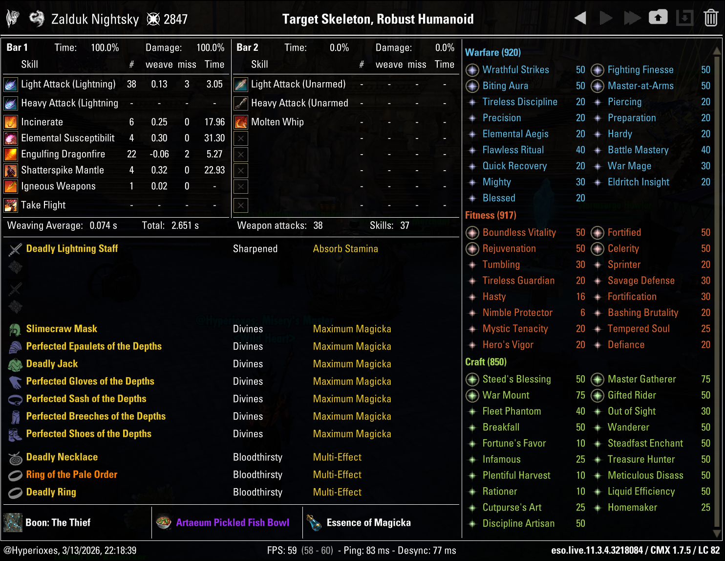 One Bar Breath Dragonknight Solo CMX setup - Full Damage setup