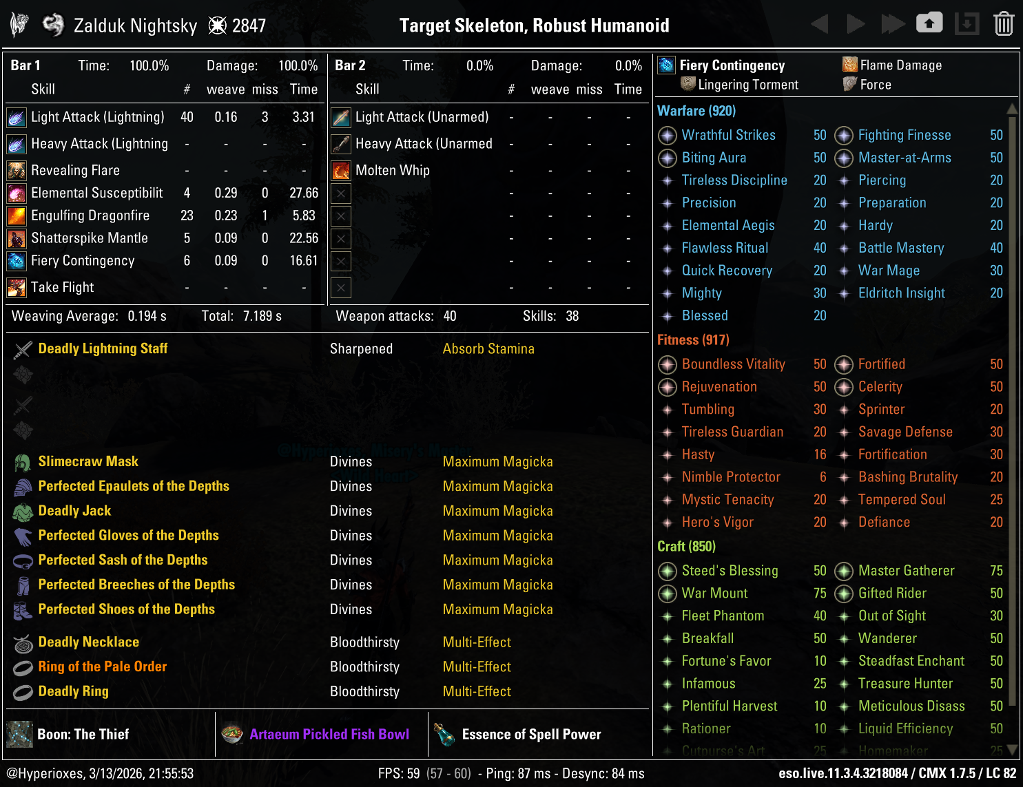 One Bar Breath Dragonknight Solo CMX setup - Tanky setup