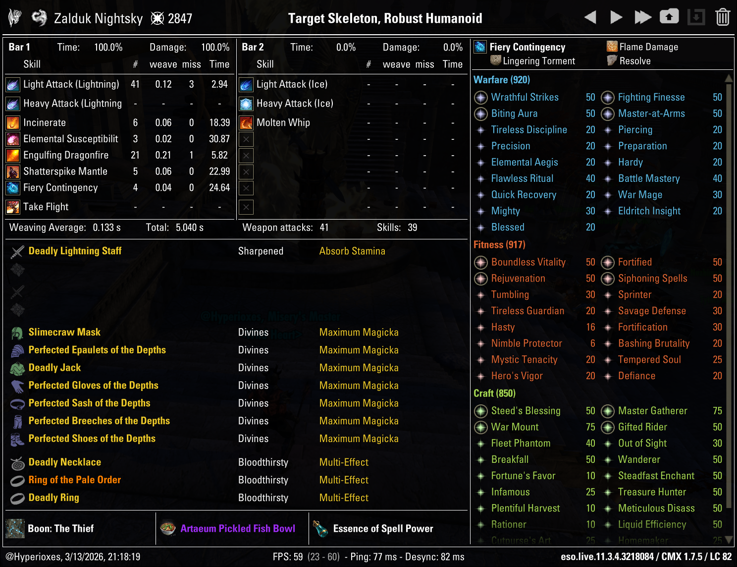 One Bar Breath Dragonknight Solo CMX setup - Regular setup