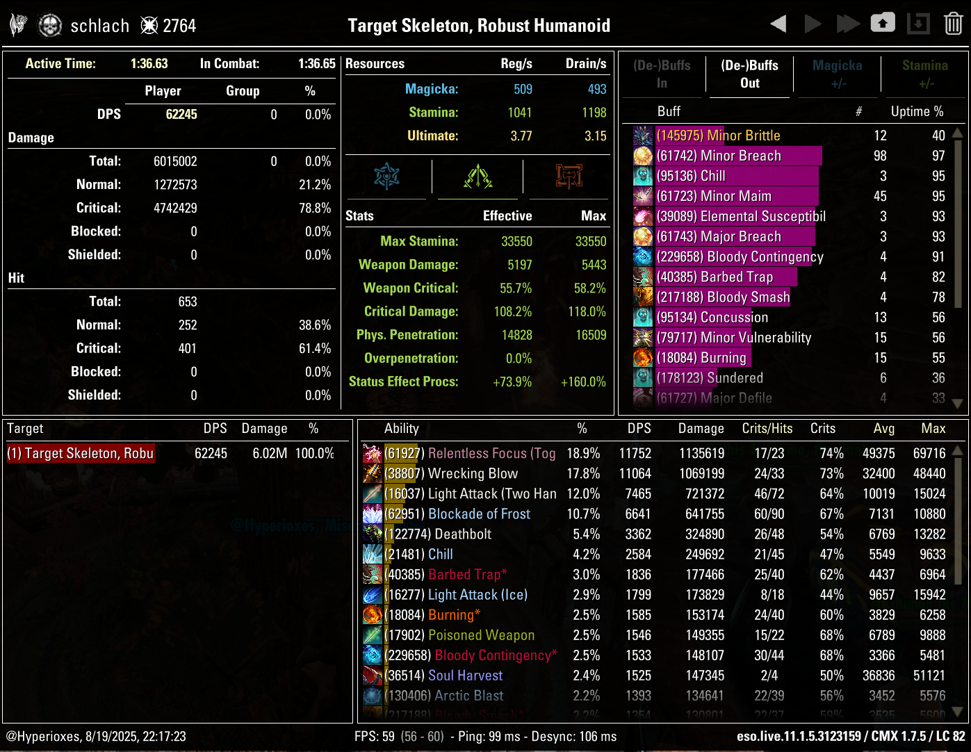 Two Handed Death Knight Solo CMX parse - Regular setup