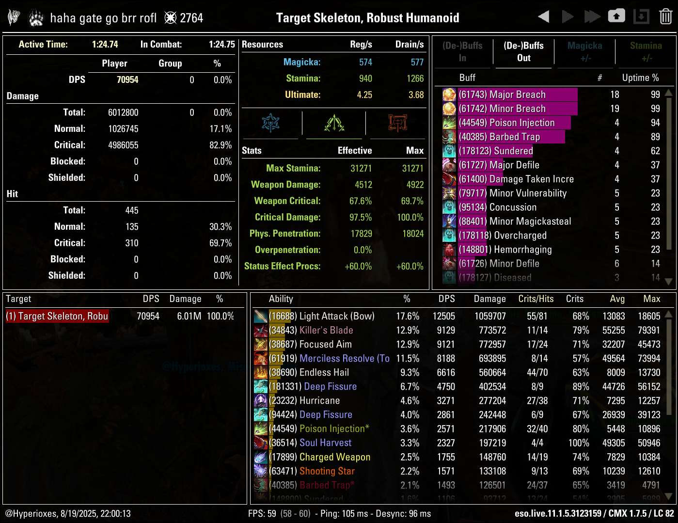 Bow Solo CMX parse - Regular setup