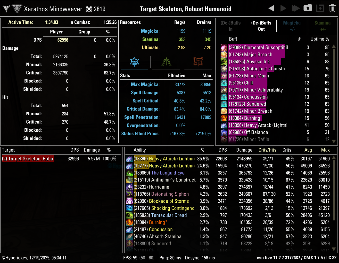 Heavy Attack Subclass Solo CMX parse - Arcanist
