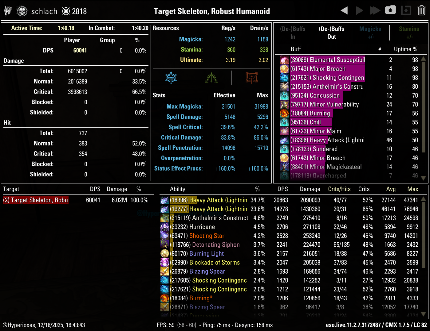 Heavy Attack Subclass Solo CMX parse - Templar