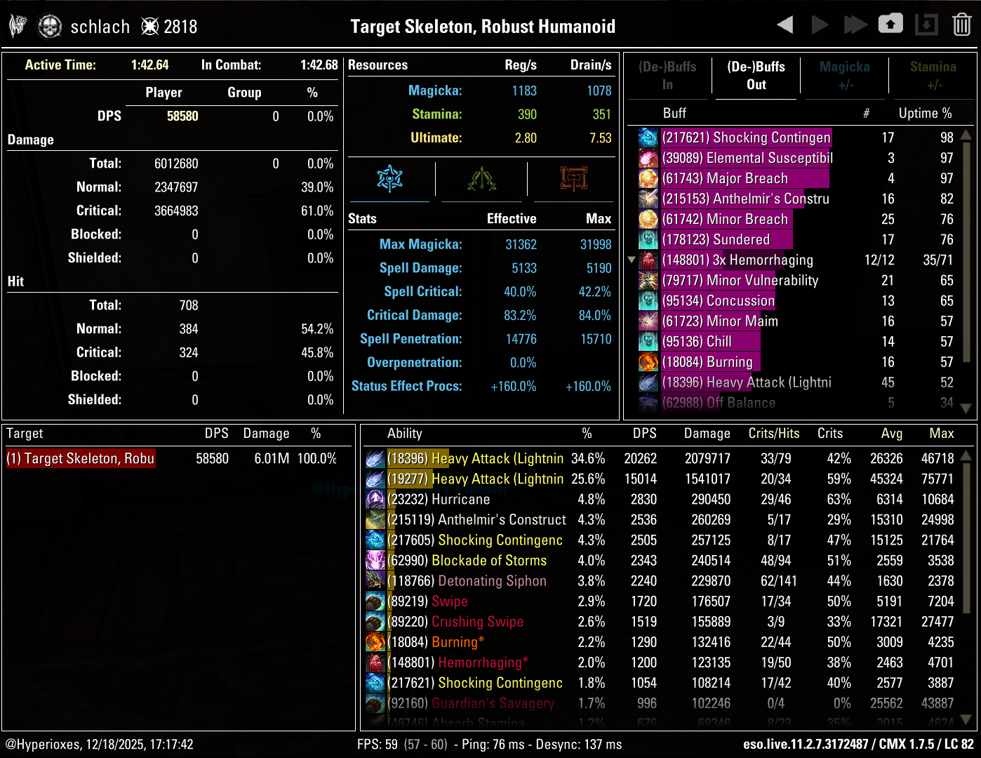 Heavy Attack Subclass Solo CMX parse - Warden