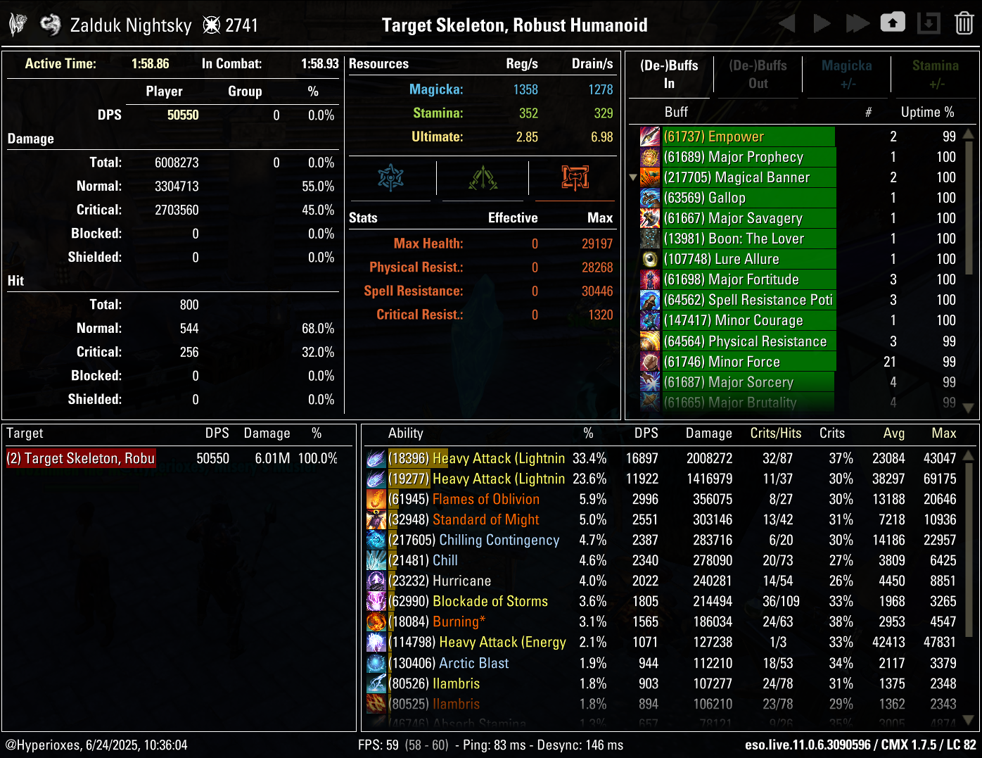 Elementalist Heavy Attack Solo CMX parse - Regular setup