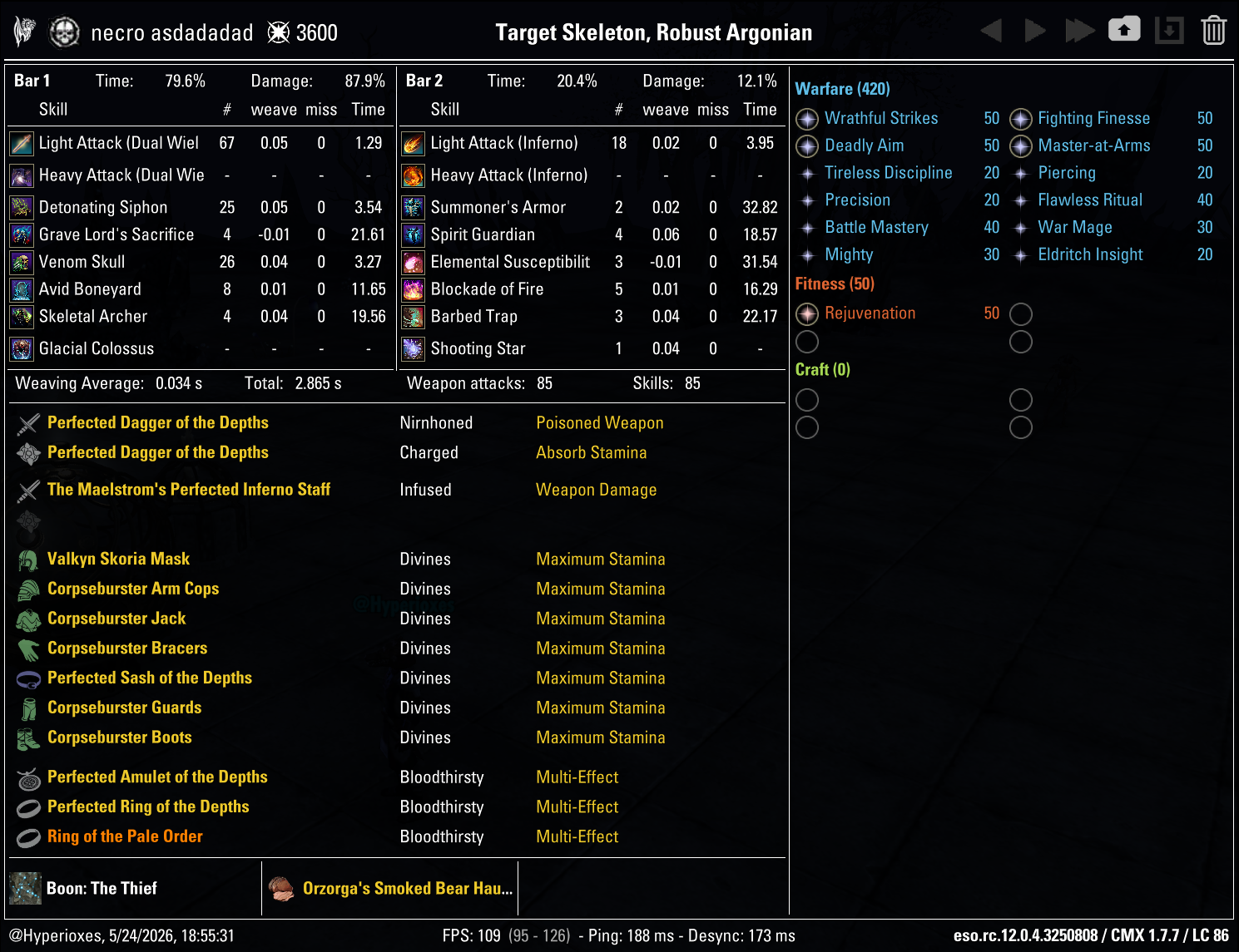 Stamina Necromancer Solo CMX Setup - Regular Setup - ESO