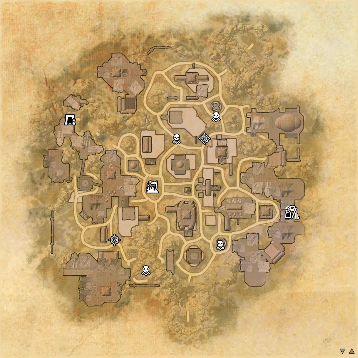 Skittering Precinct Night Market activity map with Oddity and Daring Race markers
