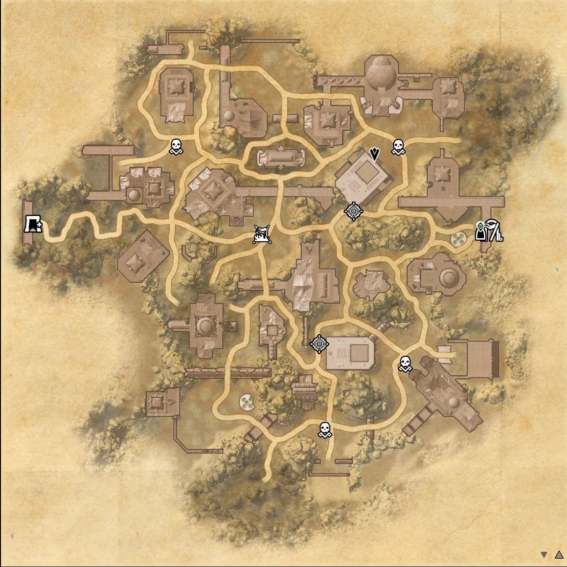 Sorrow's Friend Night Market activity map with Oddity and Daring Race markers