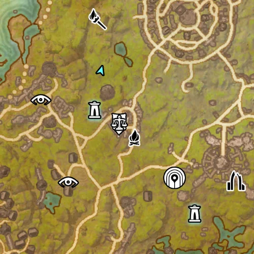 Glenumbra stage map for the Vampire Hunt Dynamic Encounter