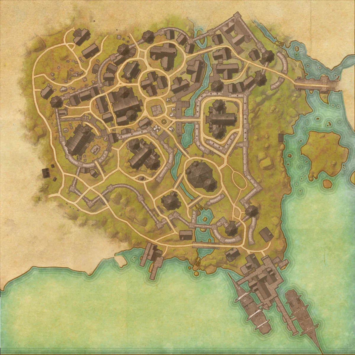 Wayrest map showing the Gold Leaf Sword