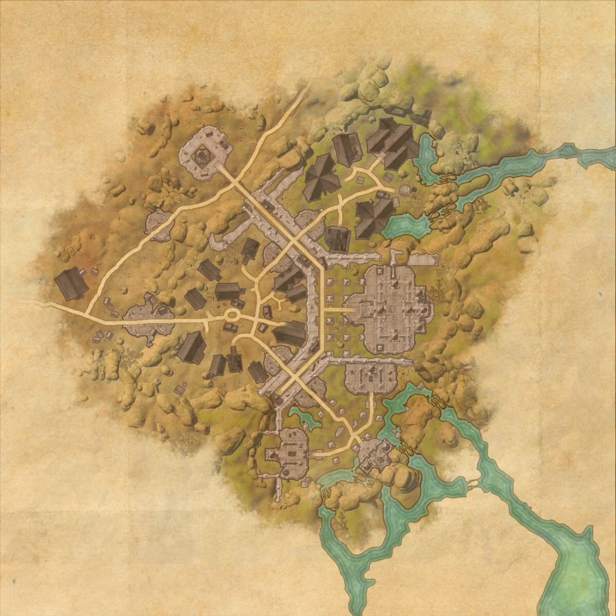Map showing Bahtra at-Hunding's location in Dune, Reaper's March
