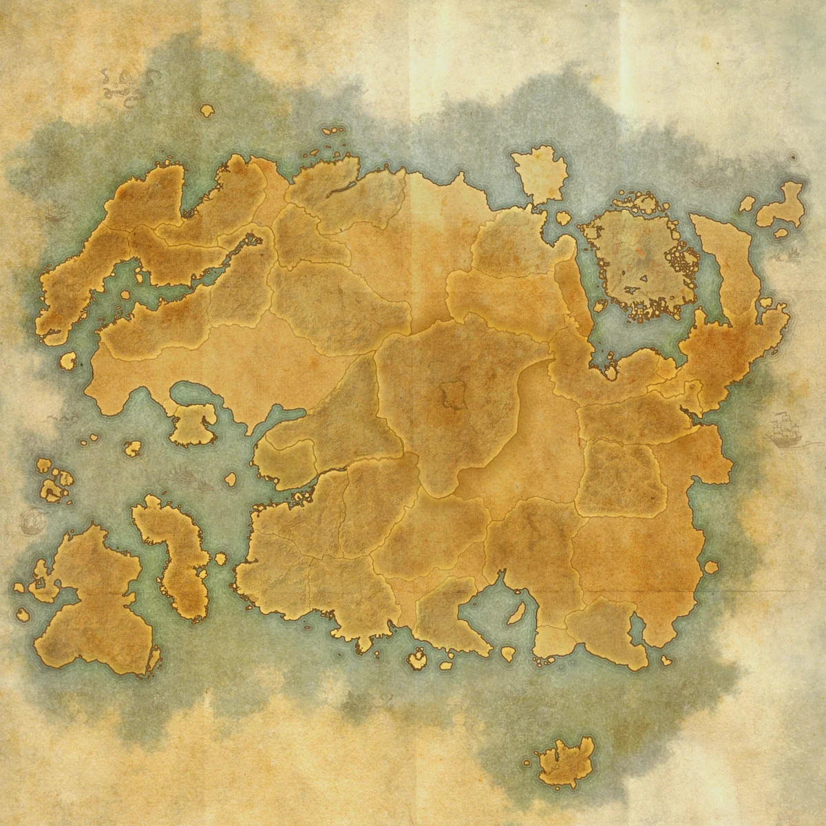 Tamriel map showing Dune, Evermore, and Riften