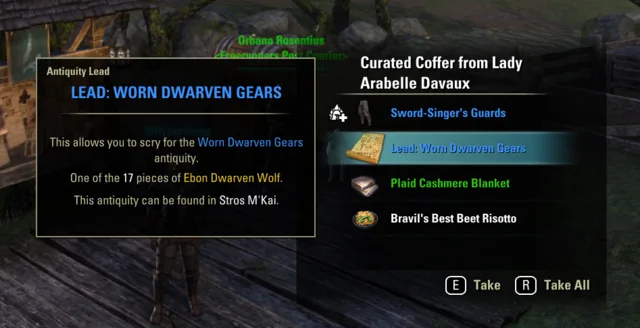 Worn Dwarven Gears lead from a Favors coffer