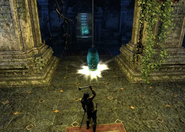 Ringing a Bell with the Mallet in Eclipsed Hall