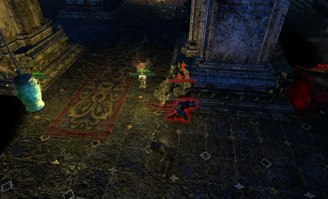 Enemies attacking the lanterns in Eclipsed Hall