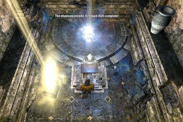 Mallet with the Take prompt near the exit of Eclipsed Hall
