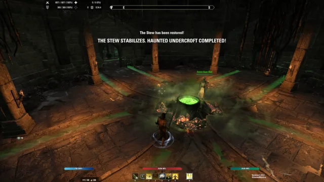 The Haunted Undercroft completed message above the stew pot
