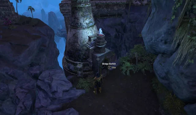 A Bridge Switch on a stone pillar in Moonlit Isles