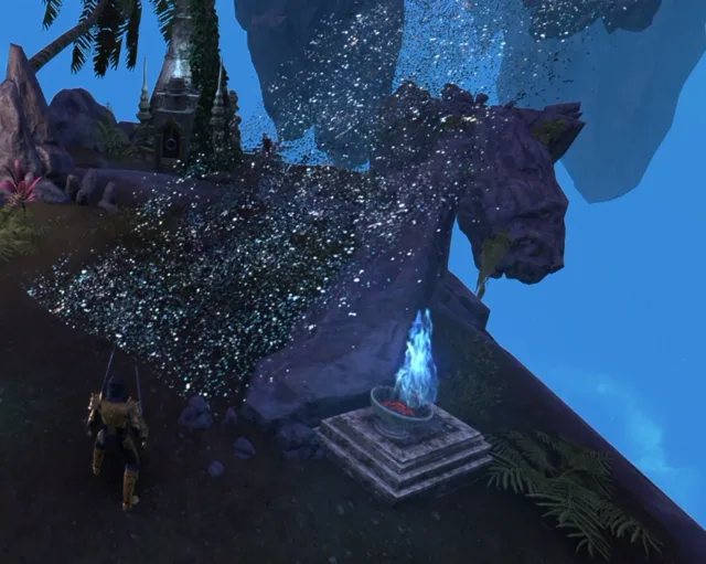 The checkpoint brazier on the checkpoint island in Moonlit Isles