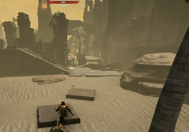 A tornado on the sand in Sinking Courtyard