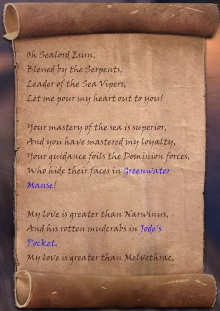 First page of the Ode to Esun