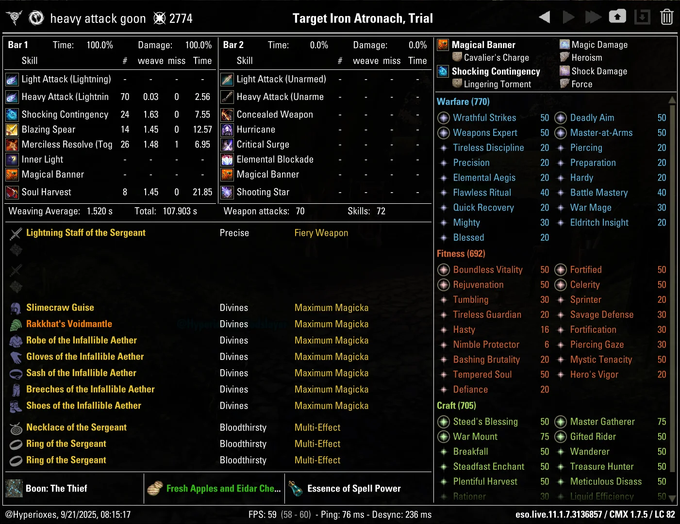CMX Setup - Infallible Aether