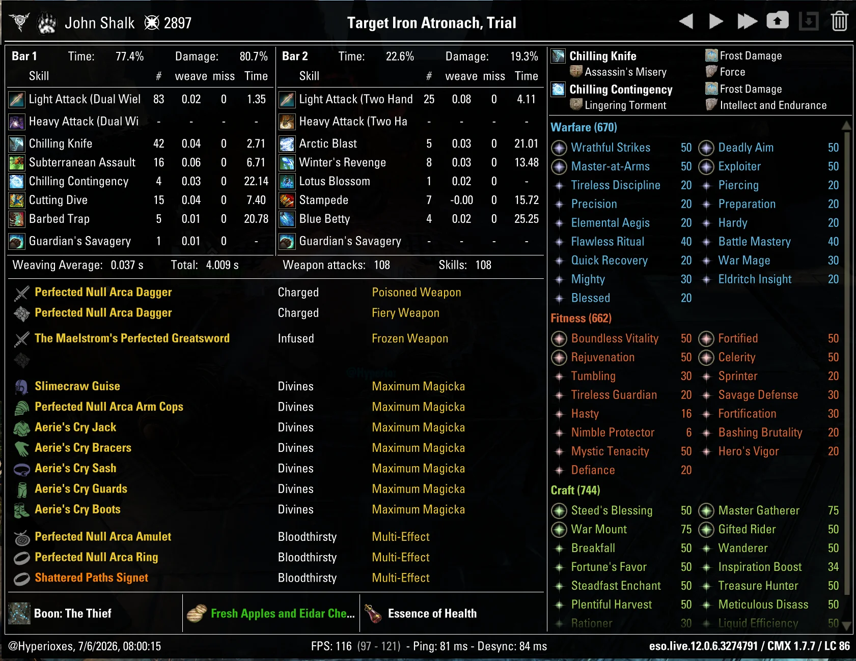 Magicka Warden DPS CMX setup - Full Damage