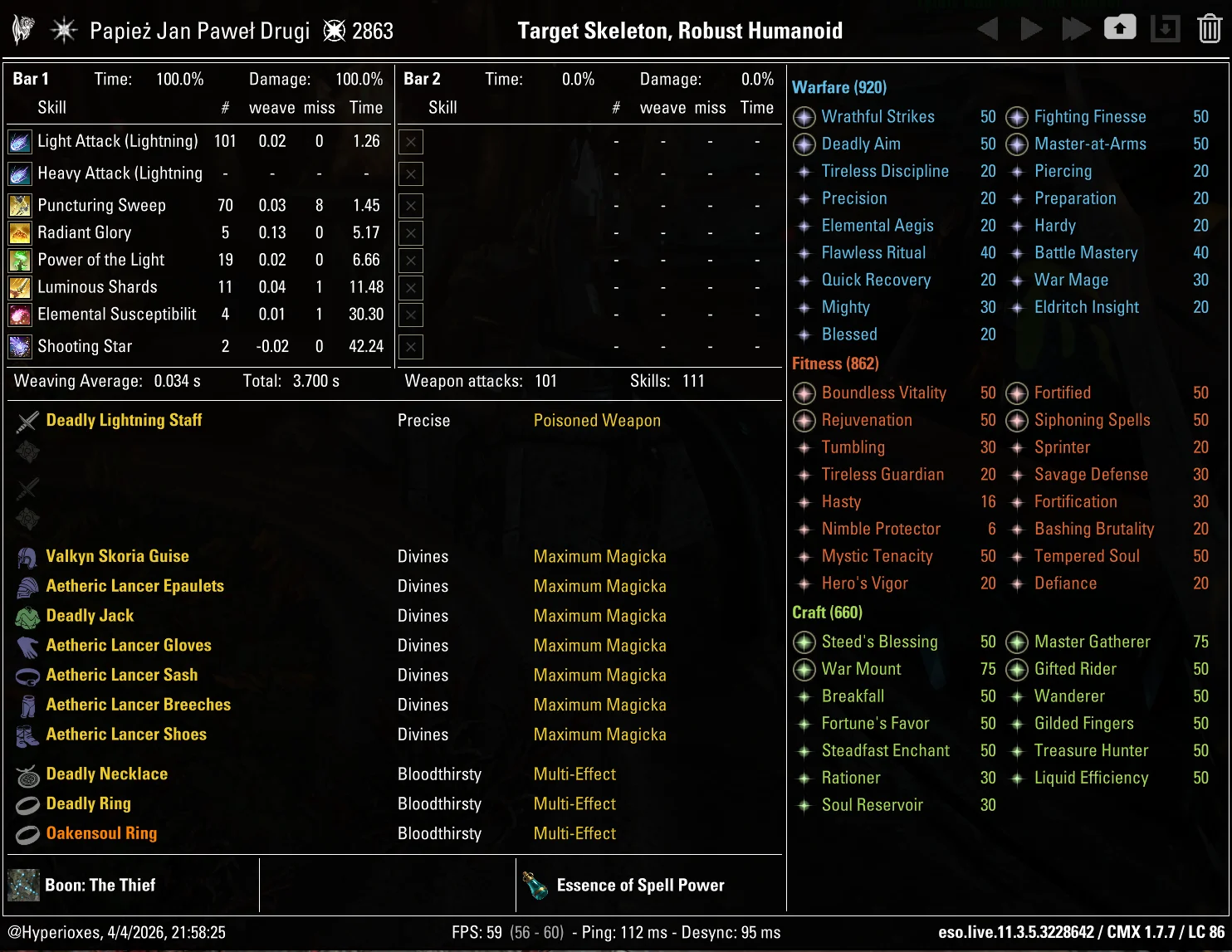 One Bar Magicka Templar Solo CMX Setup - Oakensoul Setup - ESO