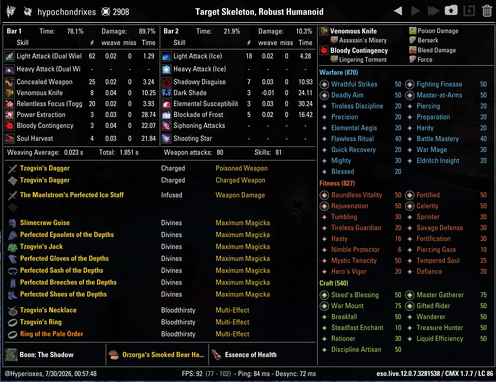 Magicka Nightblade Solo CMX Setup - Instanced Setup - ESO