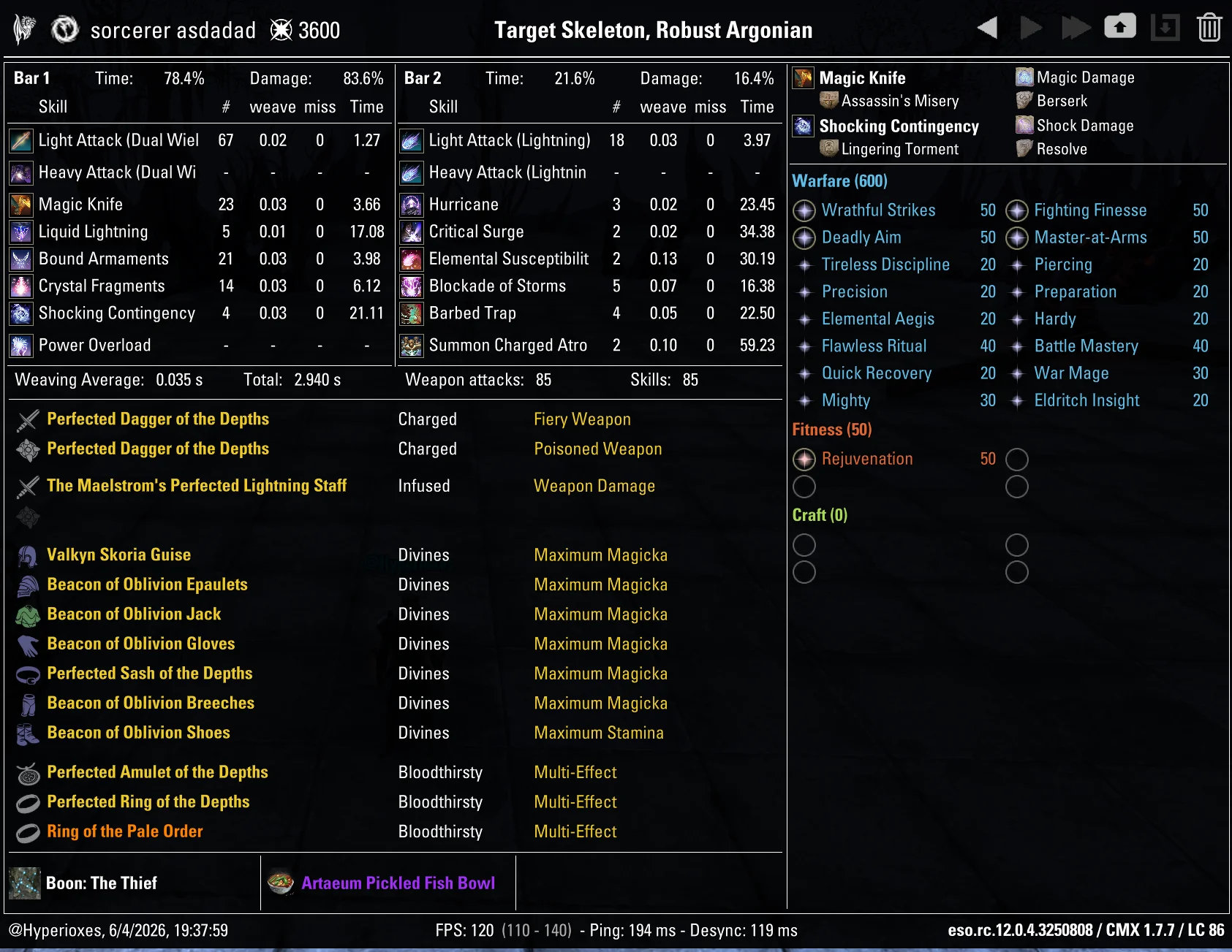 Magicka Sorcerer Solo CMX setup - Regular setup