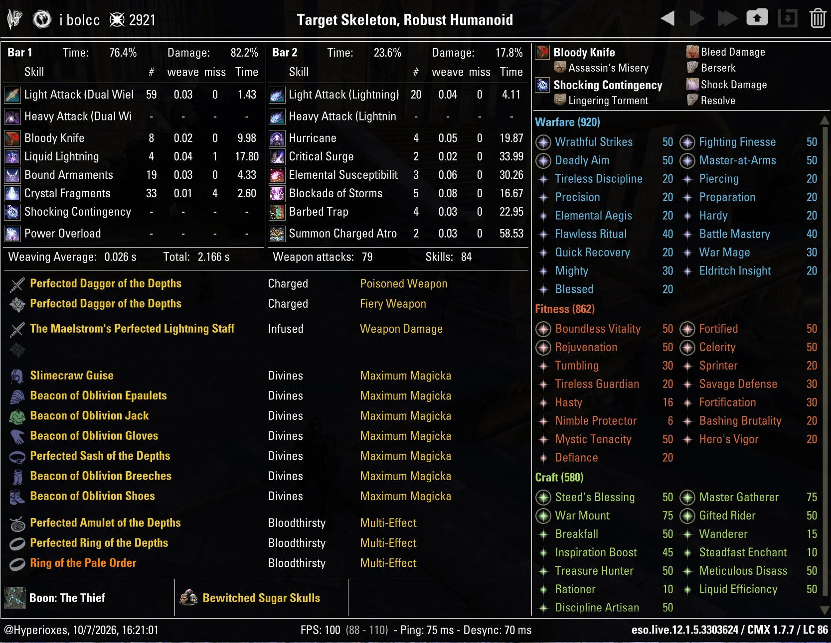 Magicka Sorcerer Solo CMX setup - Regular setup