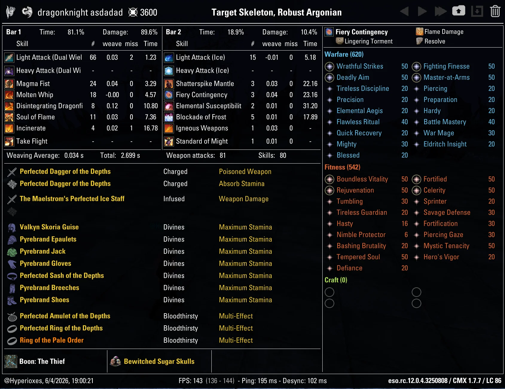Stamina Dragonknight Solo CMX setup - Regular setup