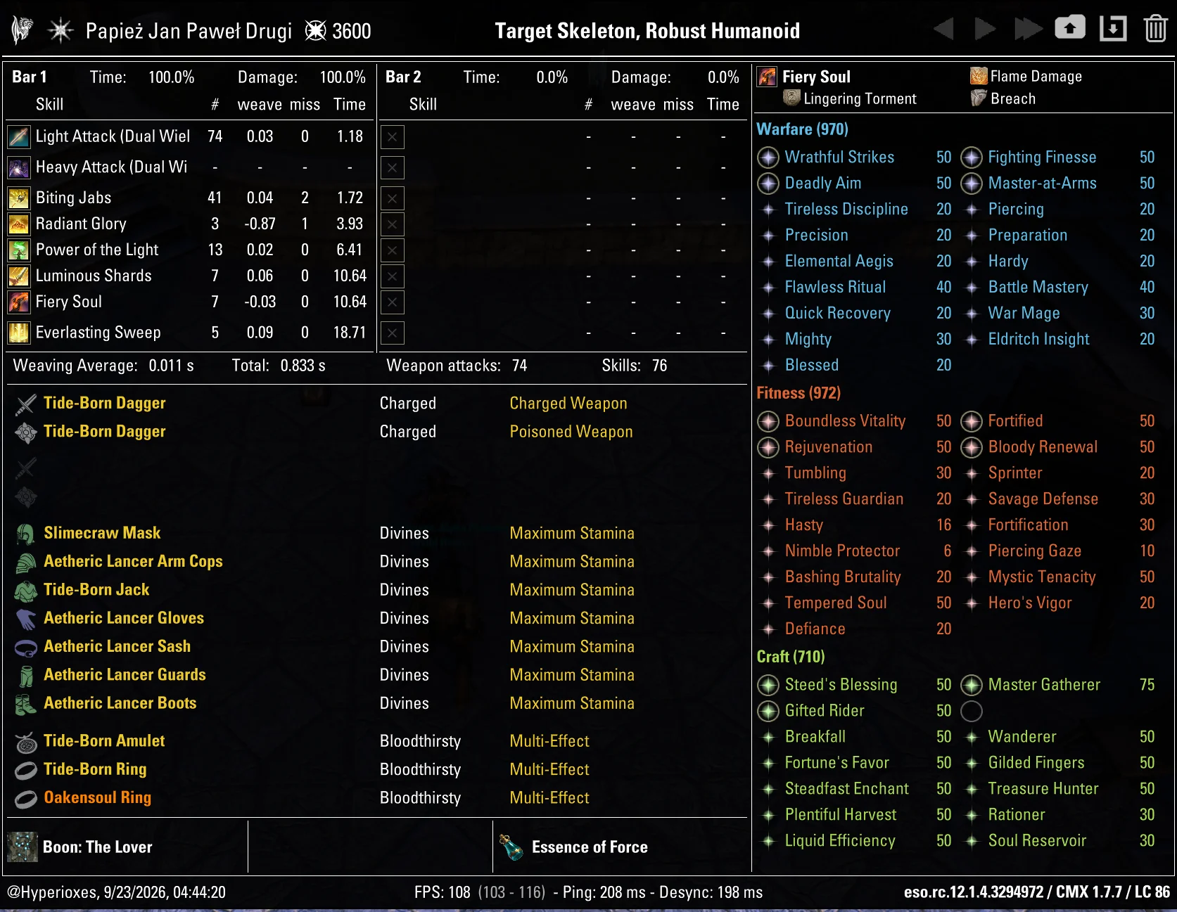 One Bar Stamina Templar Solo CMX Setup - Oakensoul Setup - ESO