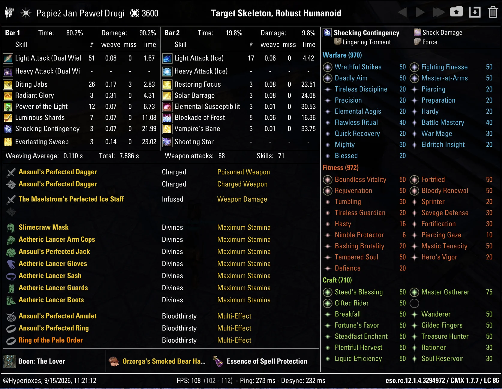 Stamina Templar Solo CMX Setup - Regular Setup - ESO